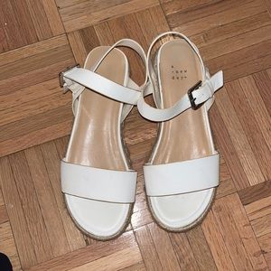 A New Day White Sandals Platform Size 8